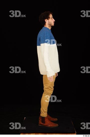 Whole Body Man Shoes Sweater Trousers Slim Standing Studio photo references