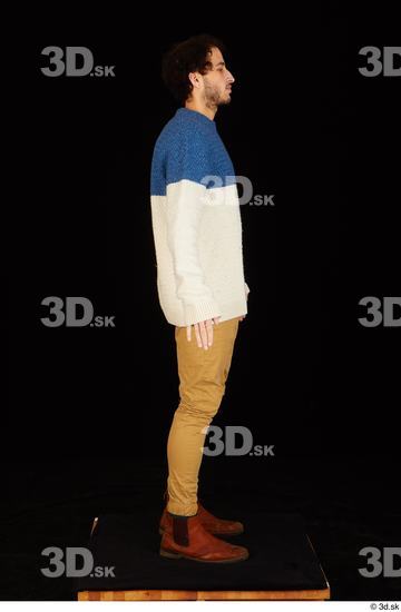 Whole Body Man Shoes Sweater Trousers Slim Standing Studio photo references