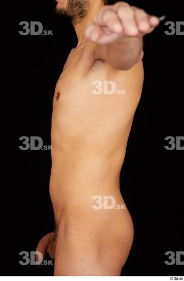 Upper Body Man Nude Slim Studio photo references
