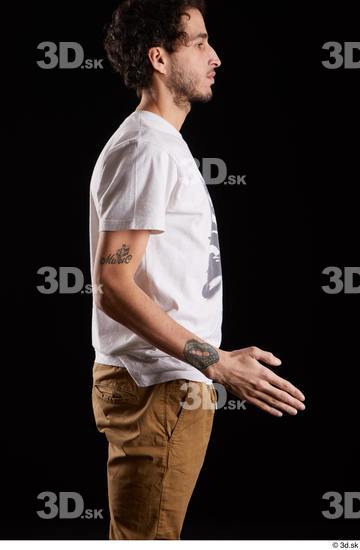 Arm Man White Shirt Slim Studio photo references