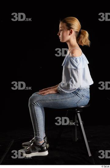 Woman White Slim Female Studio Poses