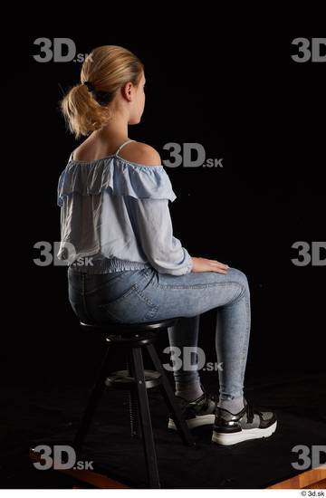 Woman White Slim Female Studio Poses