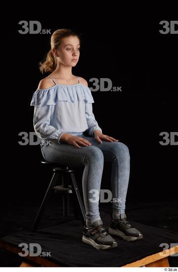 Woman White Slim Female Studio Poses