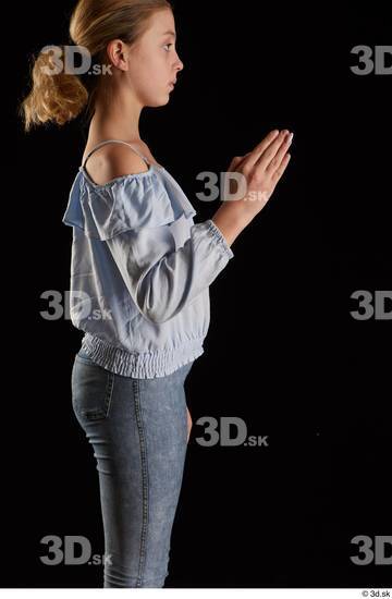 Woman White Slim Female Studio Poses