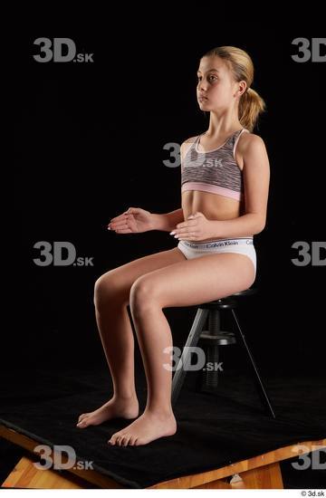 Woman White Slim Female Studio Poses