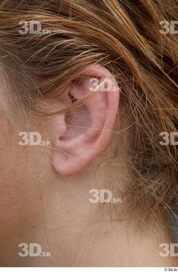 Ear Woman White Casual Chubby Street photo references