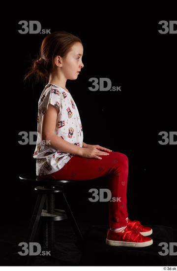 Whole Body Woman White Shoes Shirt T shirt Trousers Slim Sitting Leggings Studio photo references