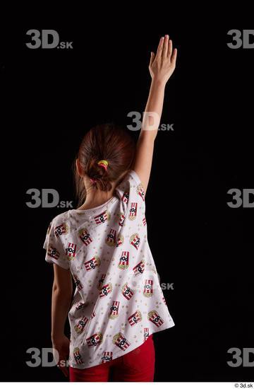 Arm Back Woman White Shirt T shirt Slim Studio photo references