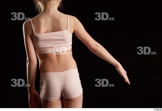 Arm Back Woman White Underwear Slim Studio photo references