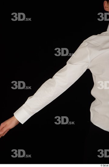 Arm Upper Body Man White Uniform Shirt Slim Studio photo references