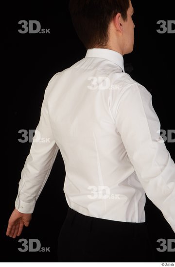 Upper Body Man White Uniform Shirt Slim Studio photo references