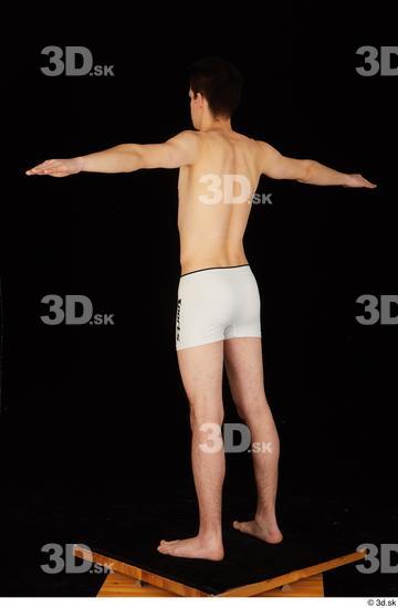 Whole Body Man White Underwear Slim Standing Studio photo references