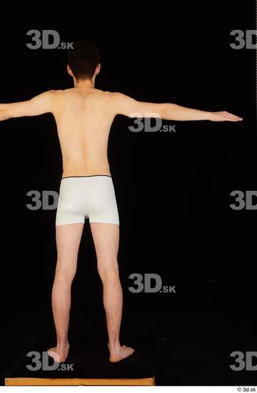 Whole Body Man White Underwear Slim Standing Studio photo references