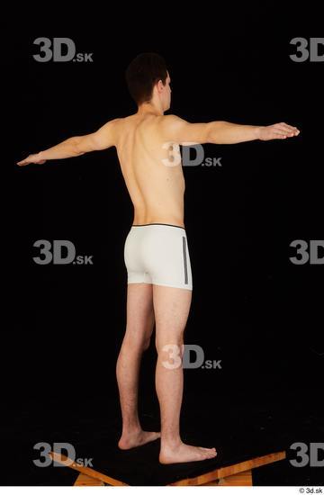 Whole Body Man White Underwear Slim Standing Studio photo references