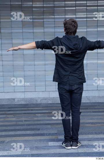 Whole Body Man T poses White Casual Slim Standing Street photo references