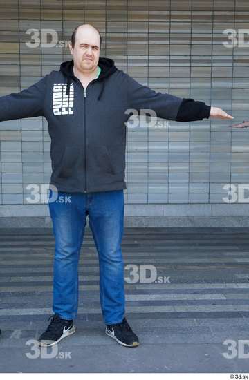 Whole Body Man T poses White Casual Chubby Standing Street photo references