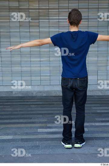 Whole Body Man T poses White Casual Slim Standing Street photo references