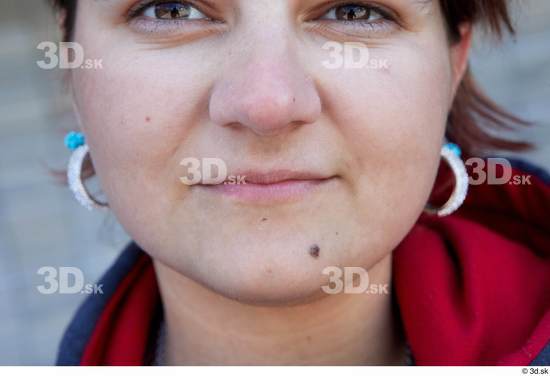 Mouth Woman White Casual Average Street photo references