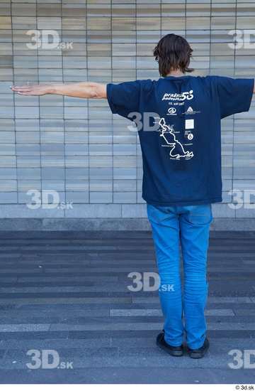 Whole Body Man T poses White Casual Slim Standing Street photo references