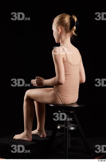 Whole Body Woman Underwear Slim Sitting Studio photo references