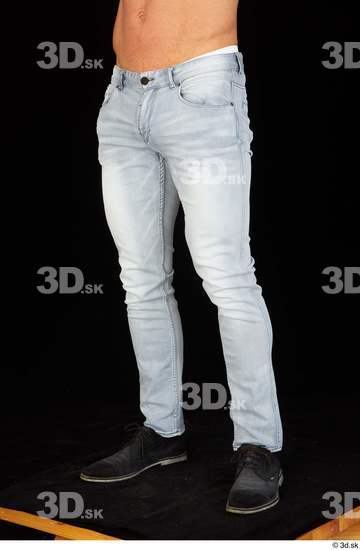 Leg Man White Shoes Jeans Muscular Studio photo references