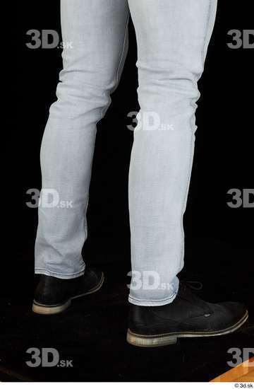 Calf Man White Shoes Jeans Muscular Studio photo references