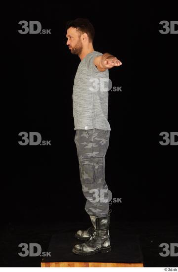 Whole Body Man T poses White Casual Shirt Trousers Muscular Standing Studio photo references