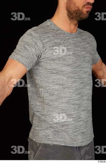 Upper Body Man White Casual Shirt Muscular Studio photo references