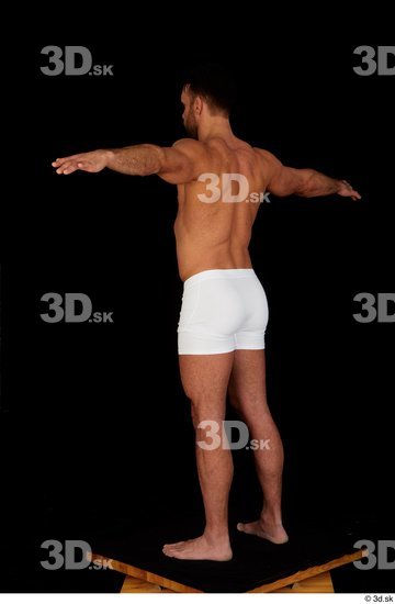 Whole Body Man T poses White Underwear Muscular Standing Studio photo references