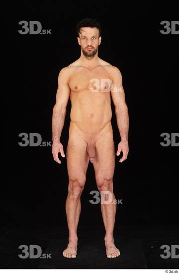 Whole Body Man White Nude Muscular Standing Studio photo references