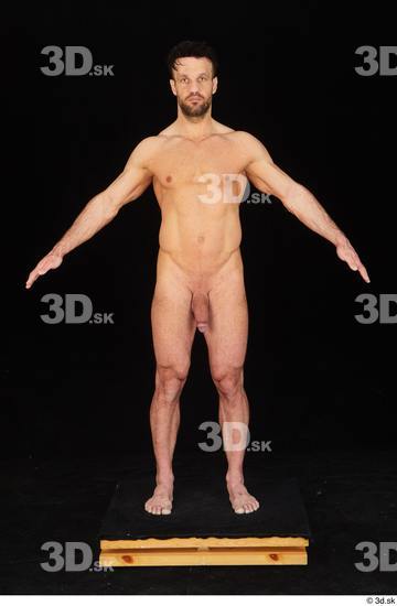 Whole Body Man White Nude Muscular Standing Studio photo references