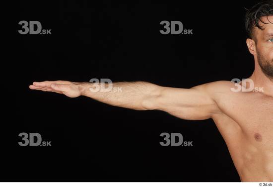 Arm Man White Nude Muscular Studio photo references