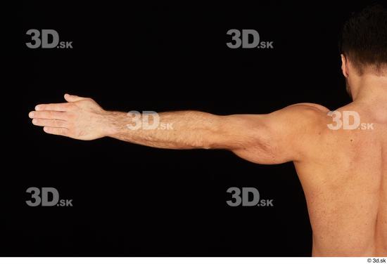 Arm Man White Nude Muscular Studio photo references