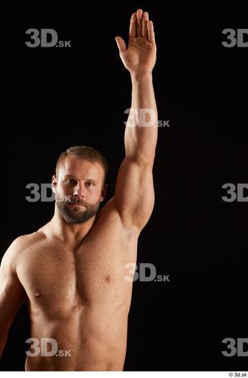 Arm Man White Nude Muscular Studio photo references