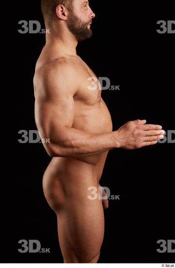 Arm Man White Nude Muscular Studio photo references