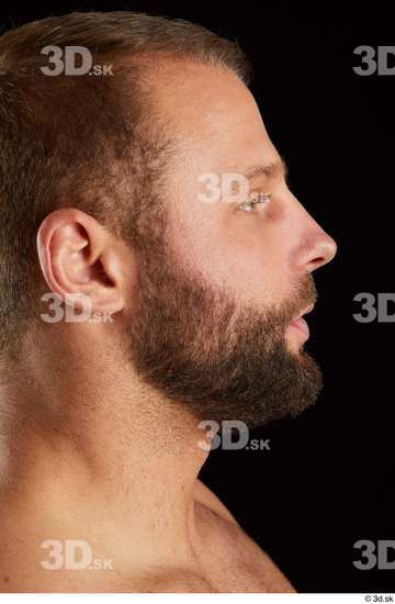 Head Man White Muscular Bearded Studio photo references