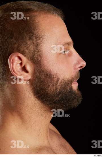 Head Man White Muscular Bearded Studio photo references