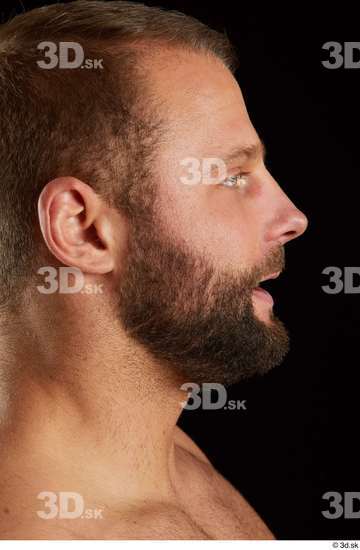 Head Man White Muscular Bearded Studio photo references