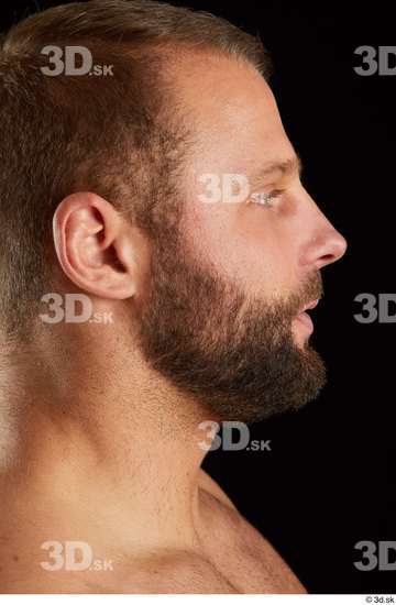 Head Man White Muscular Bearded Studio photo references