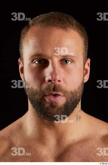 Head Man White Muscular Bearded Studio photo references