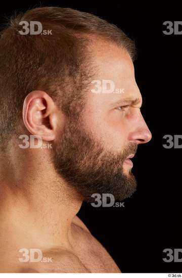 Head Man White Muscular Bearded Studio photo references