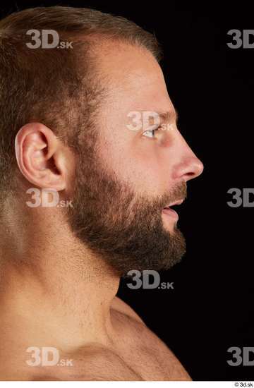 Head Man White Muscular Bearded Studio photo references