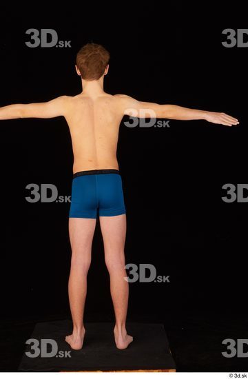 Whole Body Man T poses White Underwear Slim Standing Studio photo references