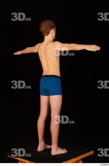 Whole Body Man T poses White Underwear Slim Standing Studio photo references