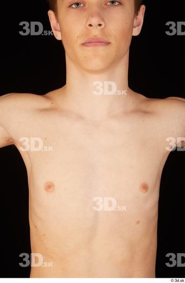 Chest Man White Nude Slim Studio photo references