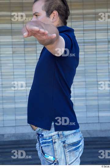 Upper Body Man White Casual Slim Street photo references