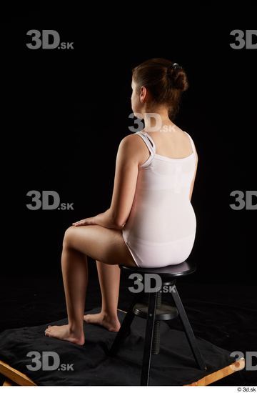 Whole Body Woman White Underwear Average Sitting Studio photo references