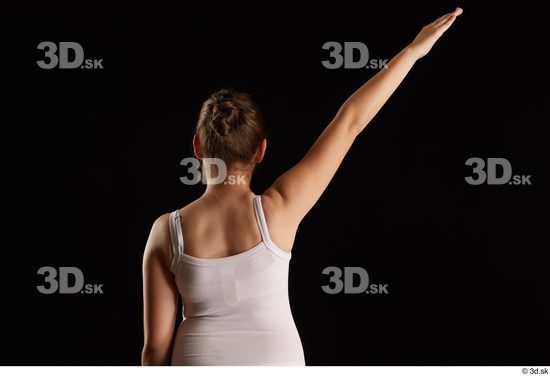 Arm Back Woman White Underwear Average Studio photo references