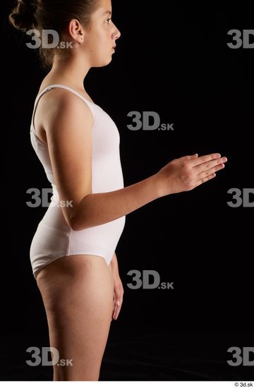 Arm Woman White Underwear Average Studio photo references