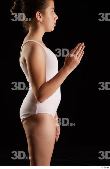 Arm Woman White Underwear Average Studio photo references